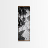 Tropical Beach Path, Palm Trees, Coastal Escape, Island Cabin, Relaxing Vibes, Framed Canvas Print, Living Room Wall Art, Boho Coastal Decor