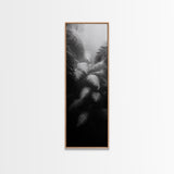 Fern Jungle Leaves, Tropical Botanical Print, Misty Rainforest Wall Art, Framed Canvas Print, Bathroom Decor, Moody Plant Art