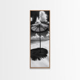Beach Umbrella, Summer Shade, Ocean Serenity, Island Dreams, Coastal Peace, Framed Canvas Print, Living Room Wall Art, Boho Tropical Décor