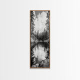 Forest Reflection, Tranquil Lake, Evergreen Woods, Wilderness Scene, Canvas Print, Rustic Cabin Wall Decor, Nature Photography Art