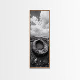 Tidepool Relic, Seaside Ruins, Moody Beach Scene, Framed Canvas Print, Coastal Bathroom Art, Ocean Inspired Decor, Surreal Photography