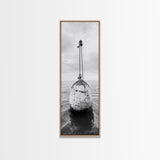 Nautical Buoy, Ocean Rope, Minimal Seascape, Framed Canvas Print, Coastal Wall Art, Bathroom Decor, Modern Nautical Art, Minimalist Home