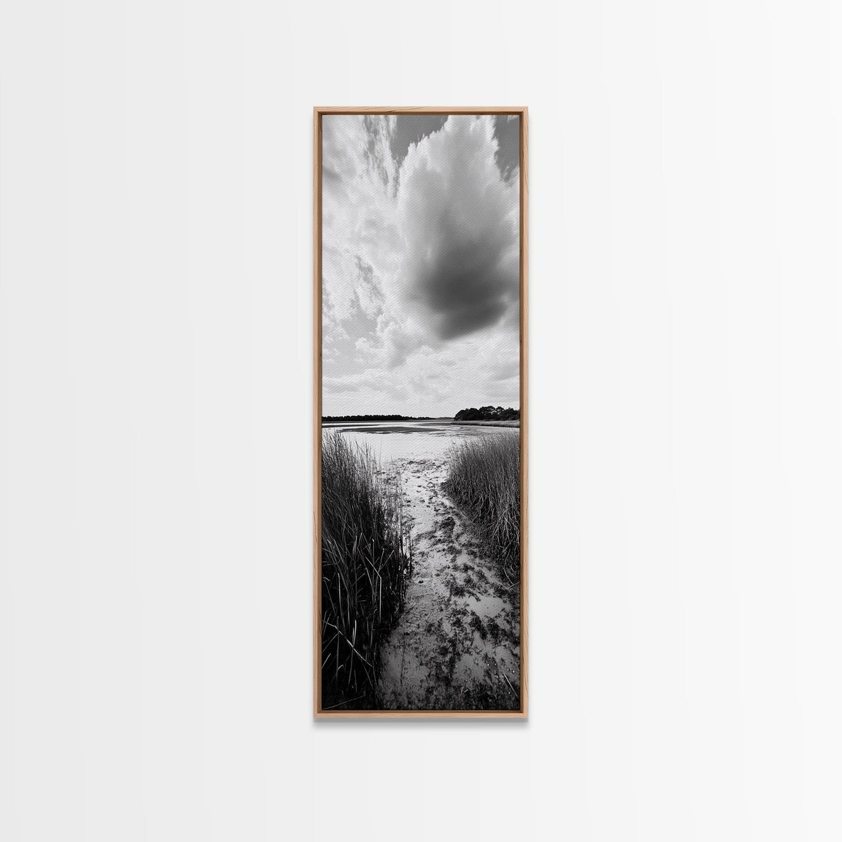 Marsh Trail, Nature Path, Quiet Wetland Scene, Canvas Print, Entryway Wall Art, Rustic Decor, Neutral Color Palette, Modern Nature Style
