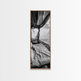Coastal Bed View, Ocean Canopy, Seaside Rest, Framed Canvas Print, Boho Bedroom Wall Art, Rustic Beach Photography, Nature Retreat Decor