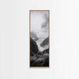 Foggy Coast, Ocean Cliffs, Atmospheric Horizon, Canvas Print, Nature Wall Art, Moody Landscape, Neutral Tones, Hallway or Office Decor