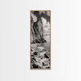 Coastal Cliffside, Seaside Rock Wall, Ocean Wilderness, Canvas Print, Rustic Beach House Art, Adventure Decor, Nature Photography