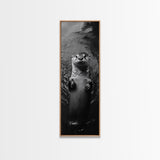 Cute Otter, Wildlife Charm, Animal Portrait, Black White Art, Canvas Print, Kids Room Wall Art, Woodland Nursery, Nature Lover Gift