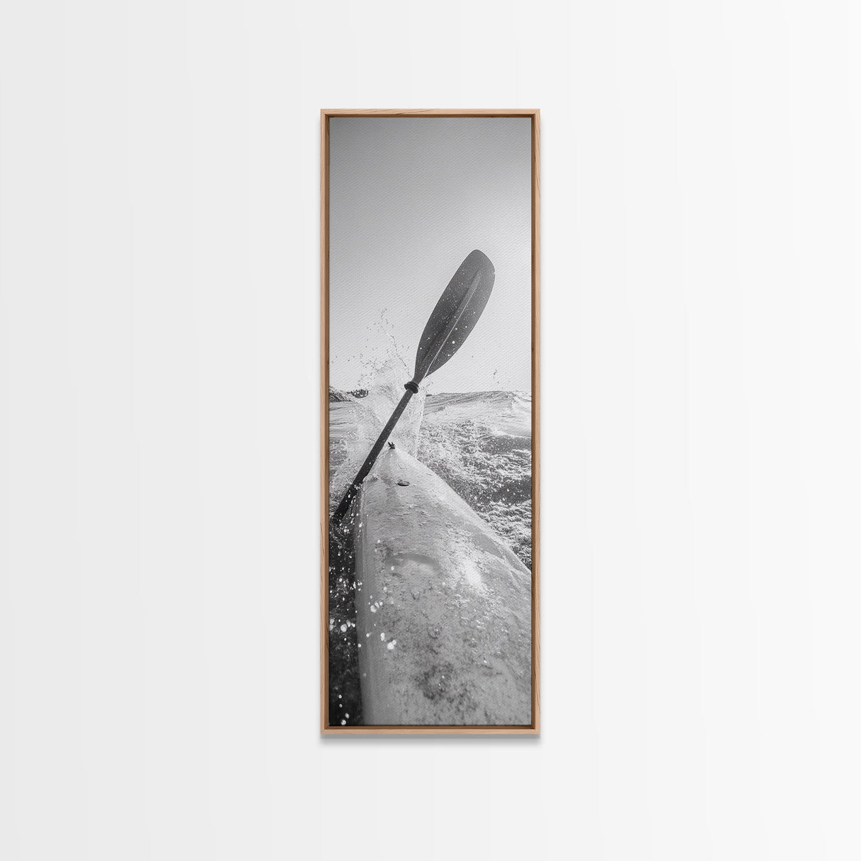 Kayak Adventure, Water Splash, Paddle Motion, Framed Canvas Print, Outdoor Man Cave Art, Action Wall Decor, Nautical Photography, Man Cave