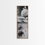 Desert Butte View, Southwest Horizon, Dramatic Sky, Framed Canvas Print, Boho Living Room Art, Western Landscape Photography, Man Cave