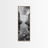 Rocky Ocean Cove, Peaceful Coastal Passage, Zen Nature Art, Framed Canvas Print, Bathroom Print, Coastal Entryway Wall Art, Beach House Decor