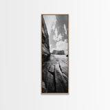 Ocean Cliffs, Moody Coast, Nature Wall Art, Canvas Print, Modern Coastal Decor, Minimalist Seascape, Bathroom or Bedroom Artwork