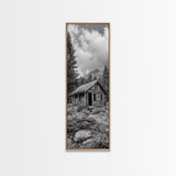 Rustic Cabin, Mountain Retreat, Forest Escape, Framed Canvas Print, Fall Nature Art, Cozy Lodge Decor, Bedroom or Den Wall Piece