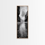 Mountain Valley, Serene Stream, Canyon Light, Framed Canvas Print, Peaceful Nature Scene, Bedroom or Study Minimalist Wall Decor