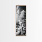 Ocean Shoreline, Coastal Decor, Beach Serenity, Nautical Style, Tranquil Scene, Framed Canvas Print, Bathroom Wall Art, Modern Beach Aesthetic