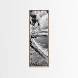 Seaside Cliffs, Rolling Hills, Dramatic Clouds, Framed Canvas Print, Country Landscape Art, Living Room Wall Art, Modern Rustic Decor