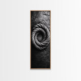 Nautical Rope Closeup, Industrial Texture, Abstract Rustic, Framed Canvas Print, Office Wall Art, Monochrome Art, Modern Nautical Decor