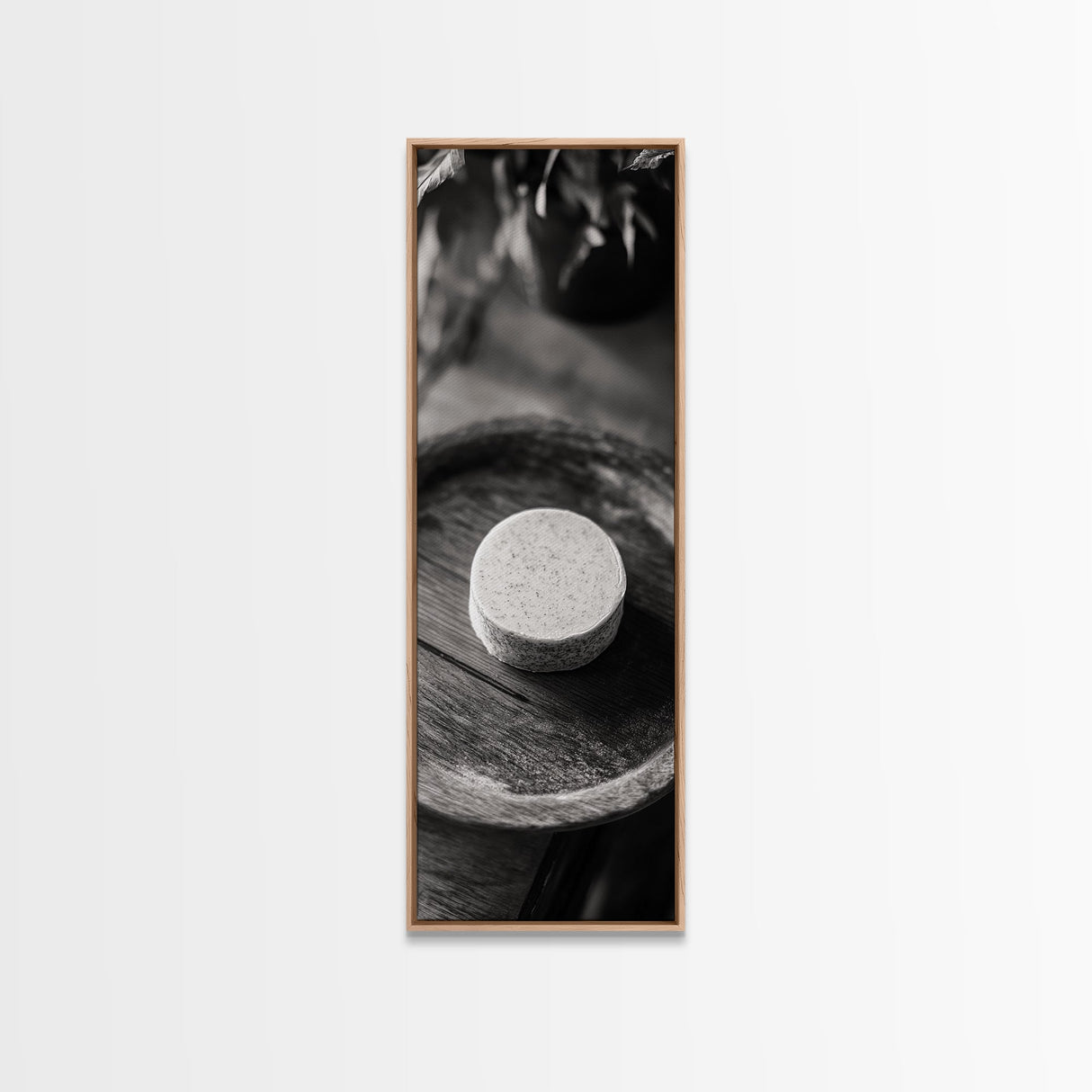 Artisan Soap Closeup, Rustic Spa Detail, Monochrome Still Life, Framed Canvas Print, Bathroom Decor, Minimalist Art, Cozy Home Accent