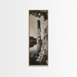Desert Cactus Art, Surreal Nature Print, Moody Landscape Wall Art, Living Room Decor, Framed Canvas Print, Boho Western Aesthetic