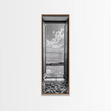 Open Door View, Sea Horizon Art, Dreamy Ocean Photography, Modern Entryway Decor, Framed Canvas Print, Minimalist Style Seascape