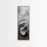 Shell Closeup, Ocean Texture, Natural Spiral, Minimalist Shell, Seashell Photography Framed Canvas Print, Coastal Kitchen Wall Art