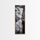 Forest Reflection, Lake Stillness, Tranquil Pines, Nature Calm, Black and White Canvas Print, Bedroom Wall Art, Cabin Vibes