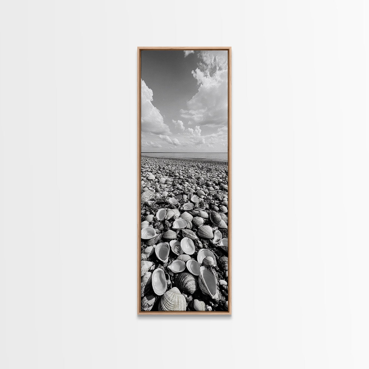 Shell Beach, Coastal Texture, Seashell Ground, Nature’s Bounty, Rustic Ocean Canvas Print, Neutral Kitchen Wall Art, Boho Coastal Style