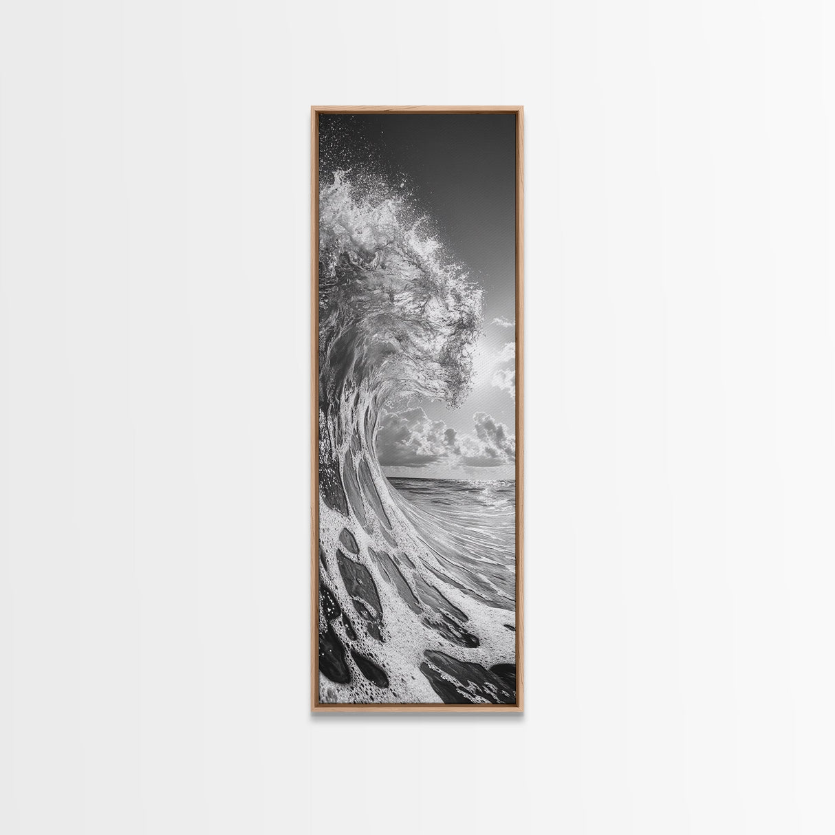 Ocean Wave, Splash Art, Dramatic Sea, Framed Canvas Print, Surfer Gift, Beach House Decor, Dynamic Water Scene, Nature Photography