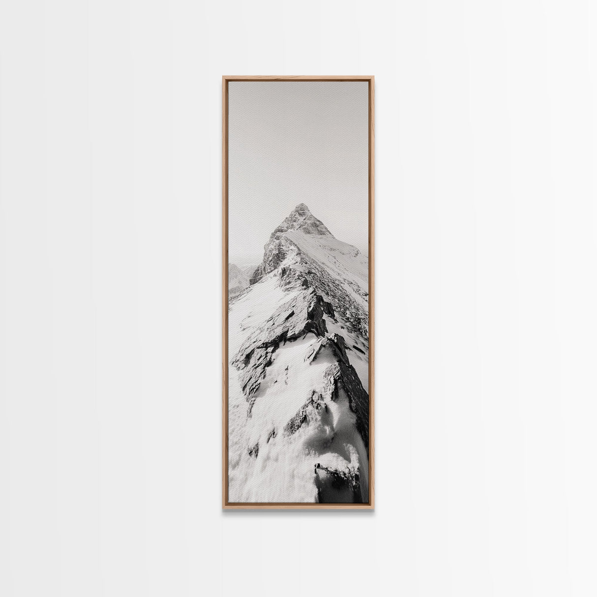 Alpine Peak, Snow Summit, Rugged Path, Canvas Print, Adventure Wall Decor, Minimalist Nature Art, Winter Landscape Photography
