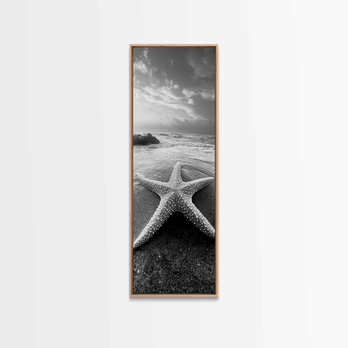 Ocean Star, Sea Life, Coastal Serenity, Marine Beauty Framed Canvas Print, Beach House Wall Art, Coastal Nautical Bathroom Decor