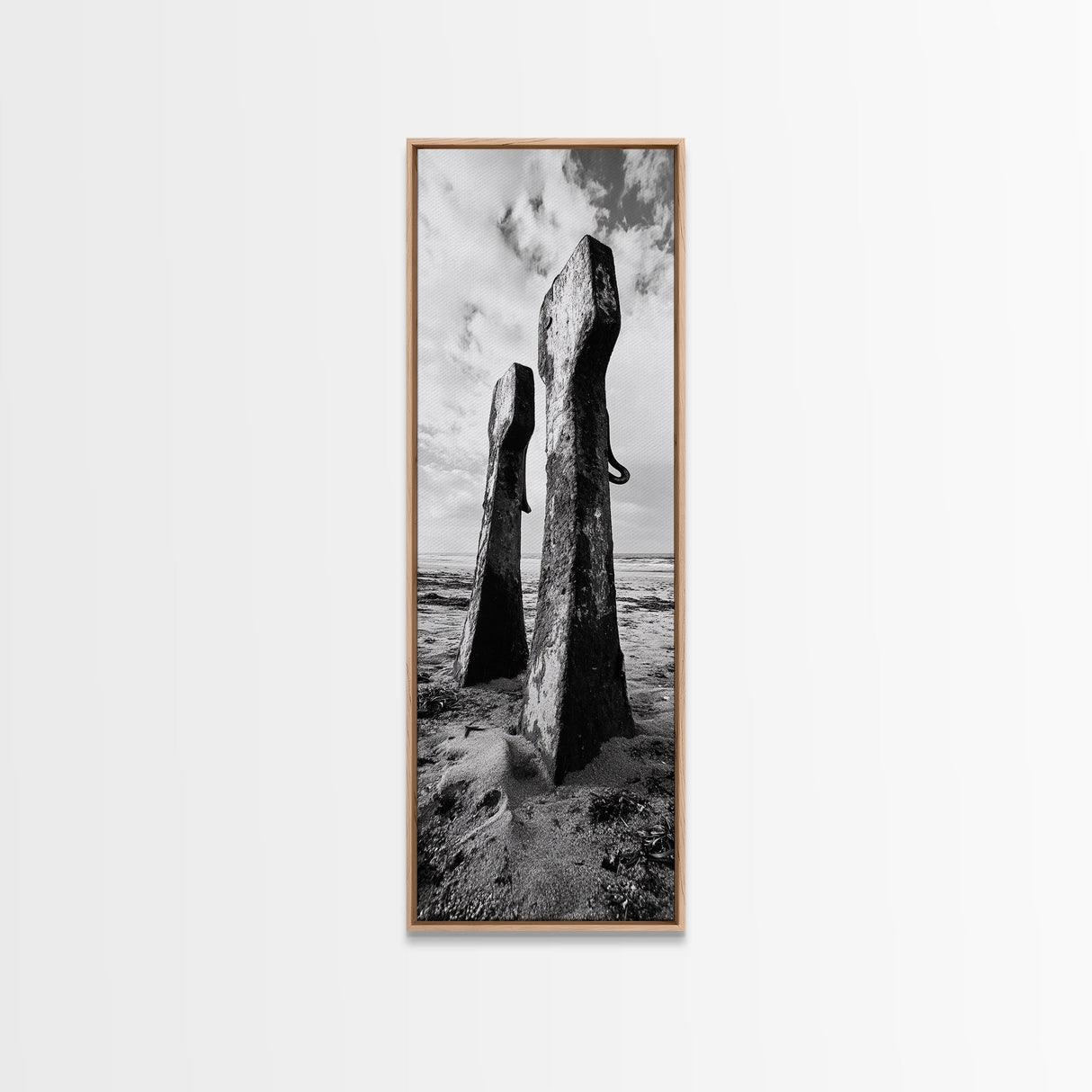 Coastal Decay, Metal Anchors, Beach Remnants, Nautical Texture Canvas Print, Industrial Entryway Wall Art, Rustic Coastal Style