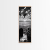 Sunset Ocean, Dramatic Sky, Serene Coastline, Nature Scene, Canvas Print, Minimalist Art, Bedroom Wall Art, Coastal Gallery Decor