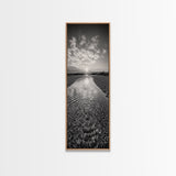 Rippling Water, Pebble Riverbed, Radiant Sunset, Peaceful Reflection, Canvas Print, Zen Art, Bathroom Wall Art, Nature Calm Decor