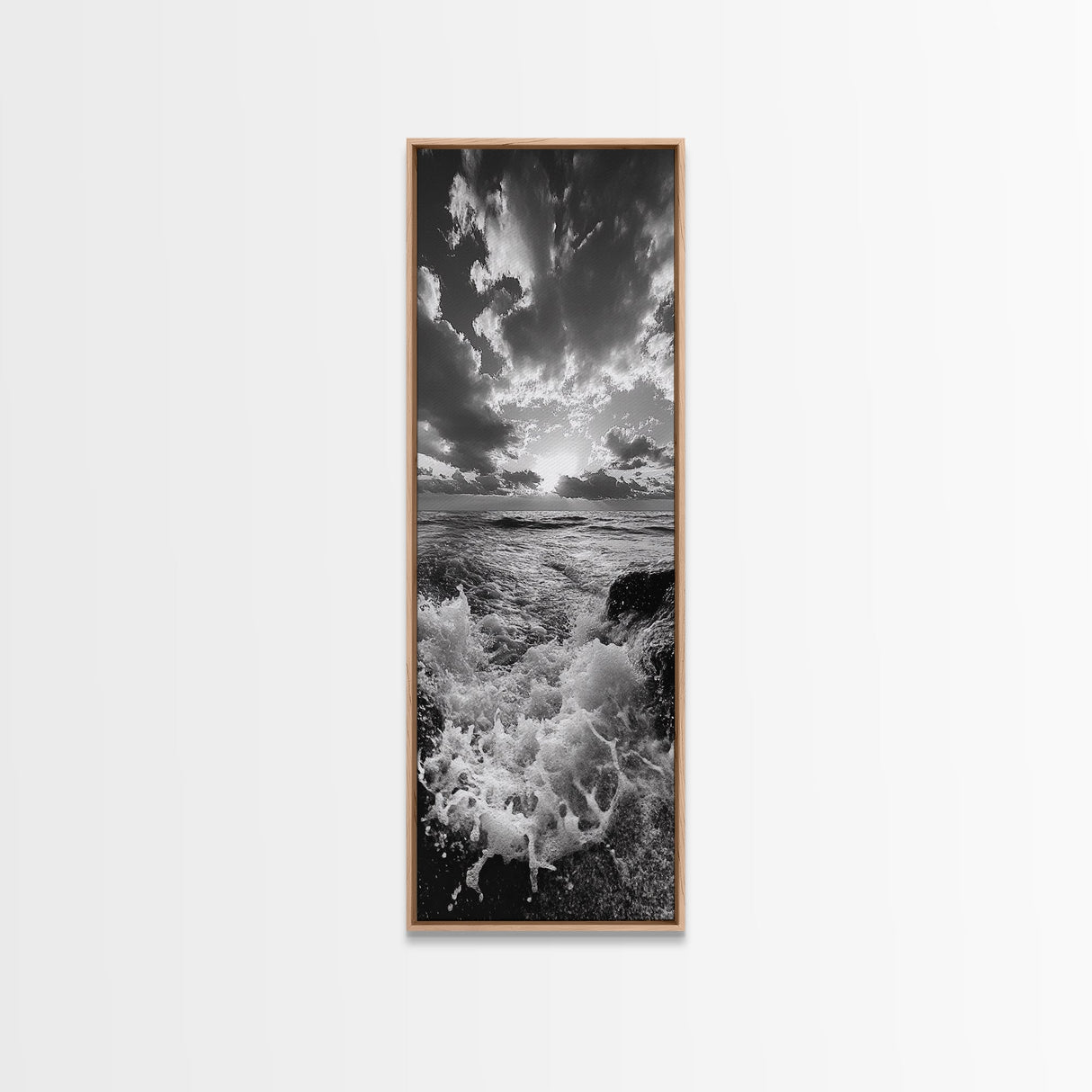 Ocean Splash, Dramatic Sunset, Crashing Waves, Sky Contrast, Canvas Print, Nautical Art, Coastal Bathroom Decor, Bold Seascape