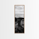 Metal Cup, Shoreline Still Life, Rustic Seaside, Canvas Print, Vintage Aesthetic, Coastal Kitchen Wall Art, Minimal Beach Mood
