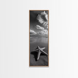Starfish Beach, Shoreline Calm, Ocean Minimalism, Canvas Print, Coastal Living Room Wall Art, Nautical Bathroom Decor, Beach House Style