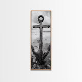 Nautical Anchor, Coastal Vibes, Marine Decor, Ocean-Inspired, Bold Statement, Framed Canvas Print, Entryway Wall Art, Rustic Beach Style