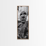 Tribal Mask, Railway Art, Abstract Face, Canvas Print, Surreal Wall Art, Eclectic Living Room Decor, Boho Urban Art, Monochrome Photography