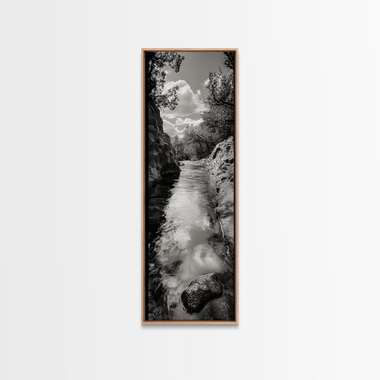 Mountain Stream, Flowing Water, Canyon Trail, Canvas Print, Nature Adventure Art, Rustic Cabin Decor, Bathroom Wall Accent, Entryway Accent