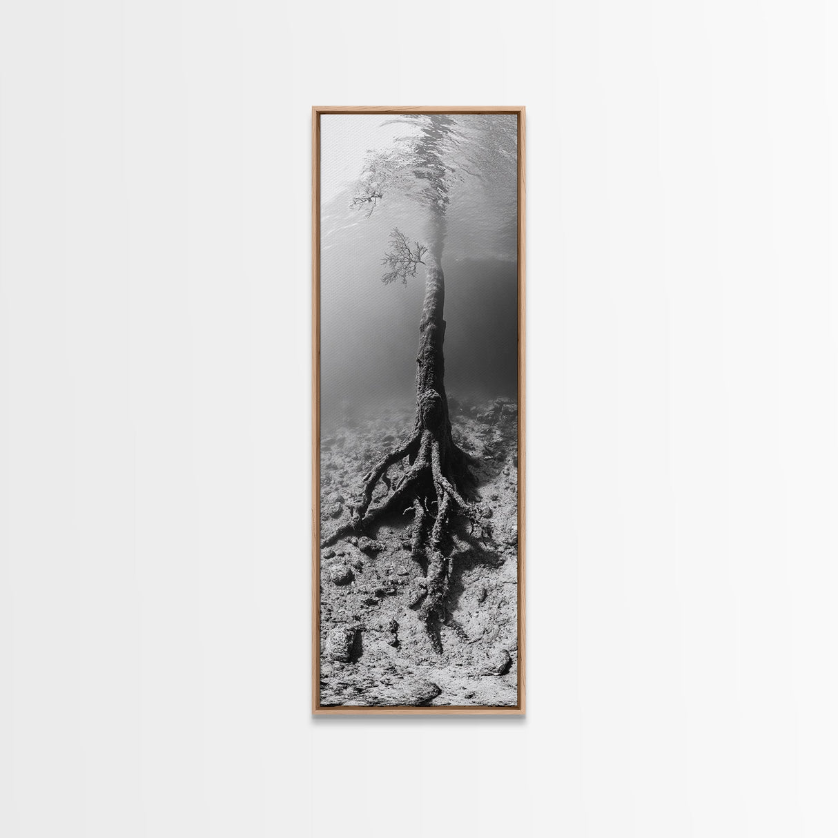Surreal Tree Roots, Underwater Tree Art, Dreamy Forest Print, Nature Photography, Living Room Wall Decor, Framed Canvas Print