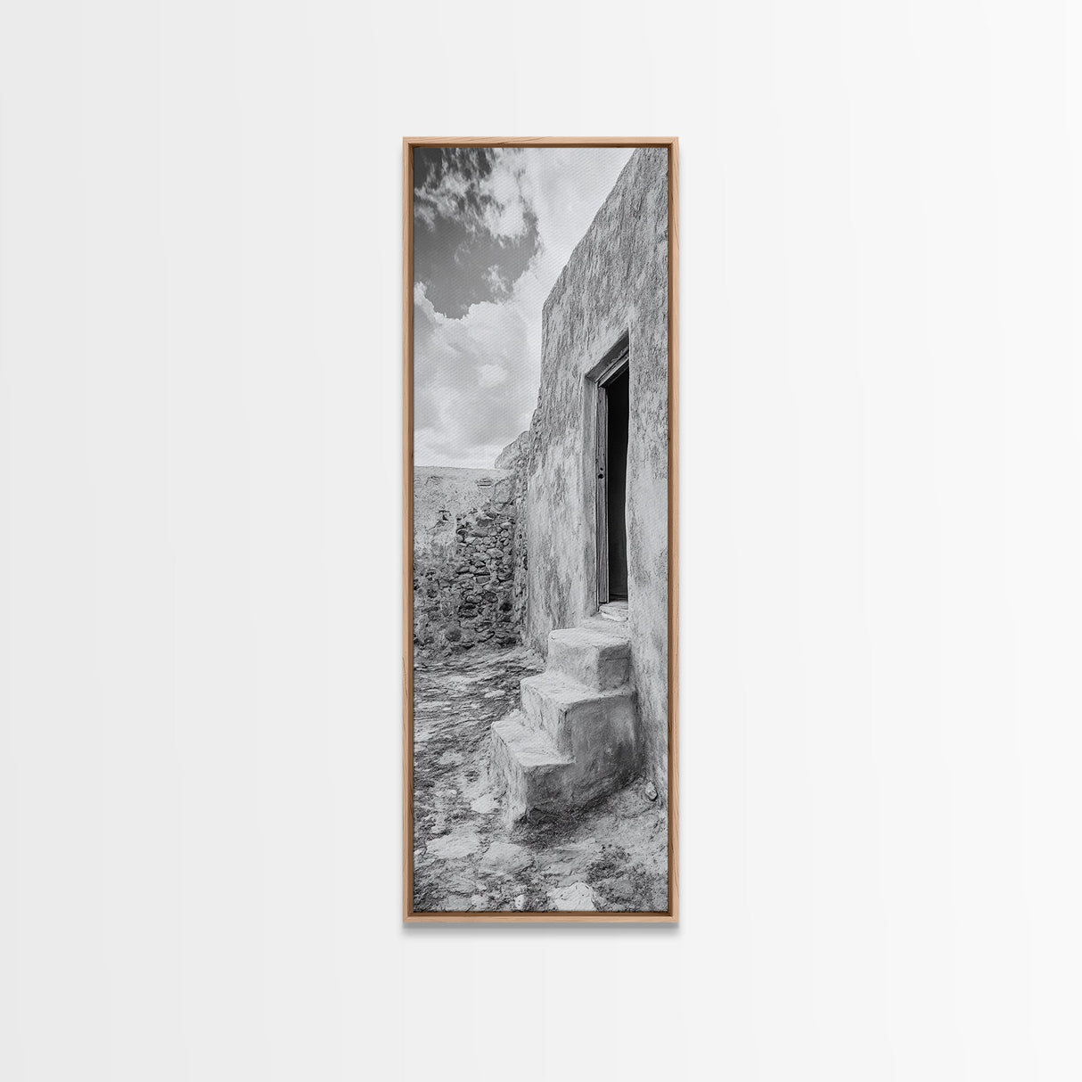 Desert Adobe Home, Old World Architecture, Earth Tone Wall Decor, Boho Rustic Print, Minimalist Entryway Art, Canvas Print