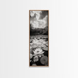 Water Lily Pond, Serene Botanical Art, Peaceful Garden Wall Decor, Zen Nature Print, Spa or Bedroom Accent, Framed Canvas Print