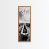 Rustic Trough Scene, Country Minimalist Art, Weathered Landscape Print, Nature Photography, Farmhouse Kitchen Decor, Framed Canvas Print