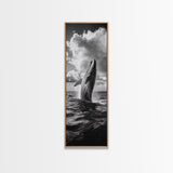 Breaching Whale Art, Ocean Wildlife Print, Marine Life Photography, Dramatic Sea Scene, Coastal Living Room Decor, Canvas Print