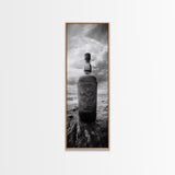Weathered Bottle Beach, Abandoned Object Art, Coastal Still Life Print, Rustic Nautical Wall Decor, Studio or Bar Area, Canvas Print