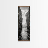 Canyon River, Desert Passage, Rugged Cliffs, Adventure Scene, Framed Canvas Print, Western Wall Art, Office Art, Den Nature Decor