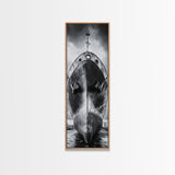 Industrial Ship, Black and White Boat, Urban Seascape, Moody Harbor, Canvas Print, Nautical Wall Art, Man Cave Art, Office Decor