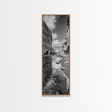Canyon Stream, Desert Serenity, Nature Escape, Earth Tones, Calm Mood, Framed Canvas Print, Bedroom Wall Art, Minimalist Landscape Art