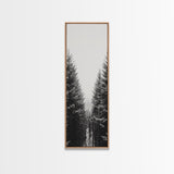 Snowy Forest, Pine Trees, Winter Woods, Minimal Art, Nordic Aesthetic, Canvas Print, Christmas Decor, Cozy Living Room Wall Art