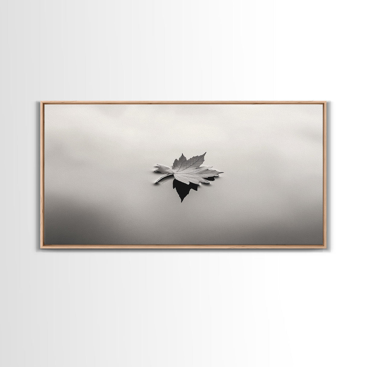Autumn Leaf, Tranquil Water, Floating Serenity, Soft Tones Nature Art, Canvas Print, Fall Bedroom Wall Art, Minimalist Style