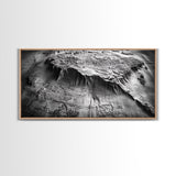 Topographic Map Detail, Antique Terrain, Black and White Landscape, Canvas Print, Office Wall Art, Historical Geography Decor